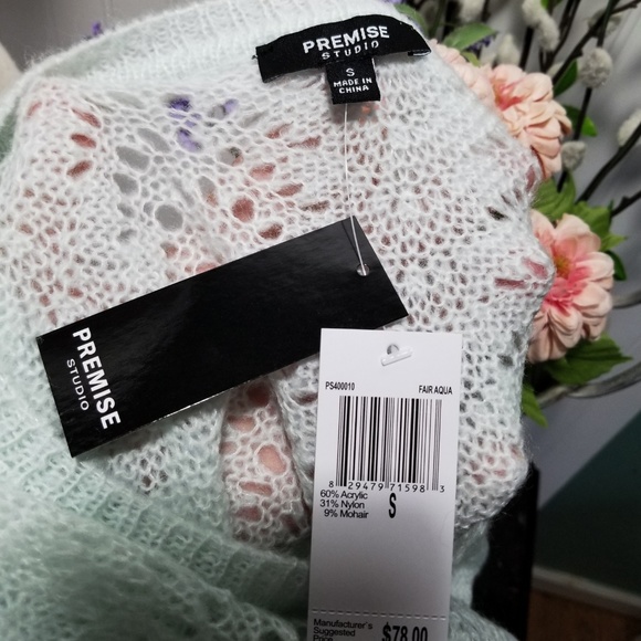 [premise studio] mint open knit sweater - Picture 4 of 5